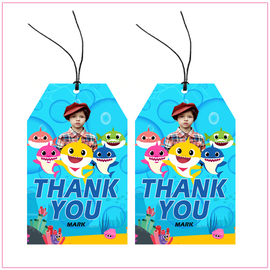 Baby Shark Thank You Tags