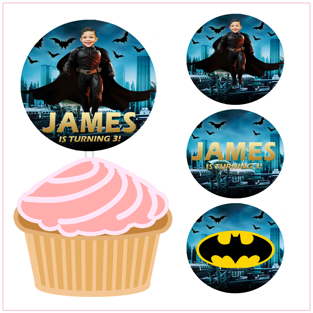 Batman Cupcake Toppers Birthday Label