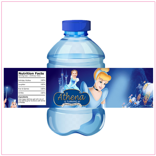 Cinderella Water Bottle Label