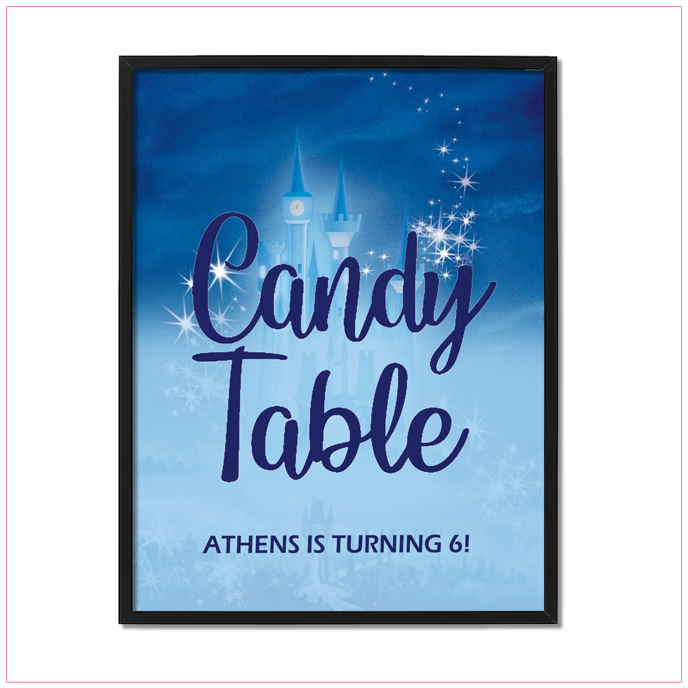 Cinderella Table Sign Birthday Label