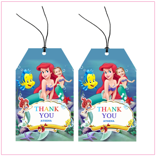 Little Mermaid Thank You Tags