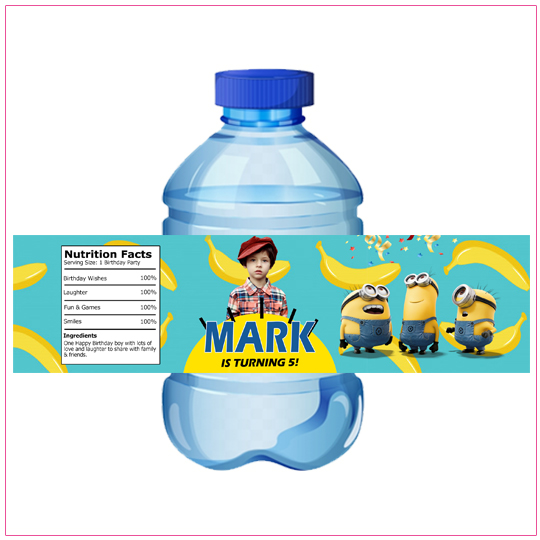 Minions Water Bottle Label