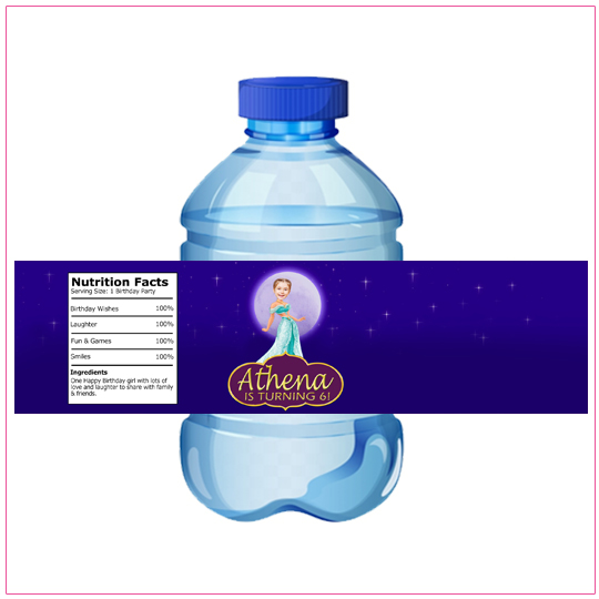 Princess Jasmine Water Bottle Label