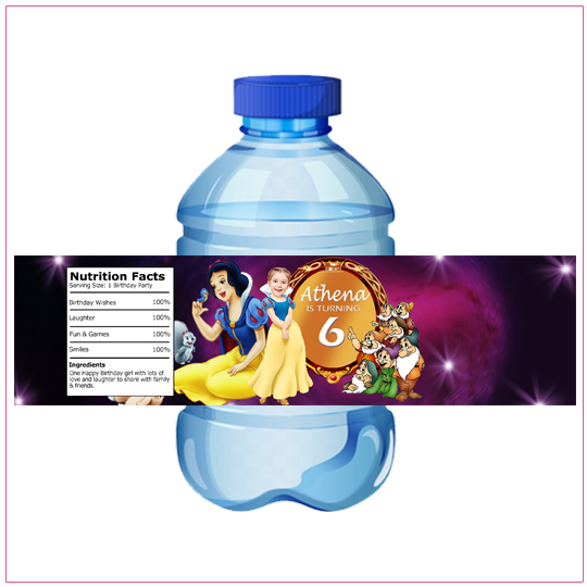 Snow White Water Bottle Label