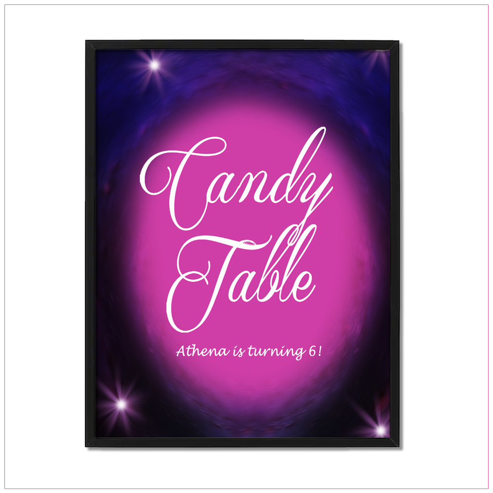Snow White Table Sign Birthday Label