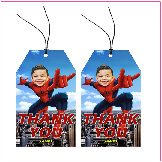 Spiderman Thank You Tags