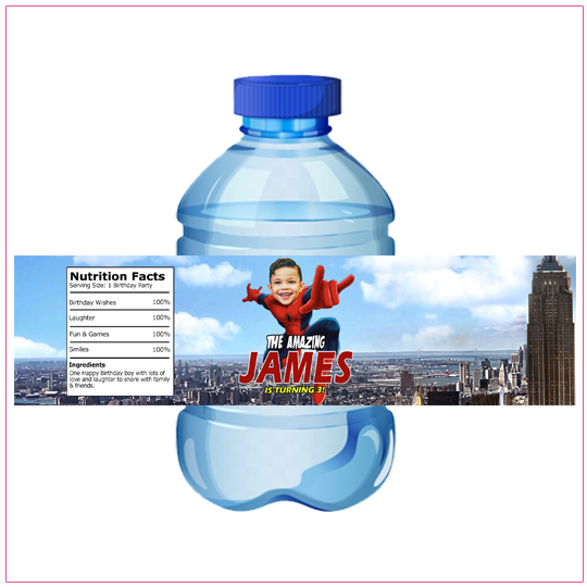 Spiderman Water Bottle Label