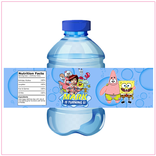 Spongebob Water Bottle Label