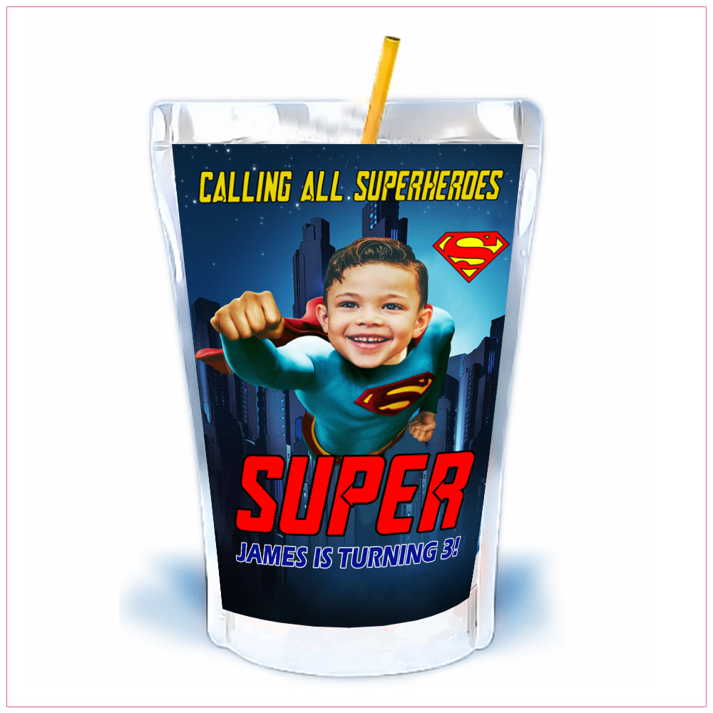 Superman Capri Sun Birthday Label