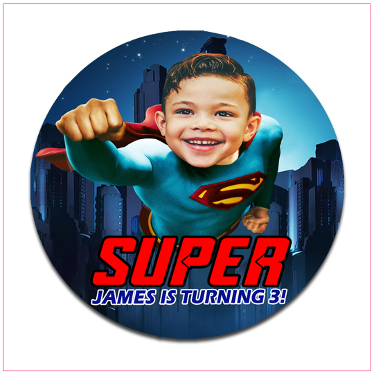 Superman Round Favor Tags