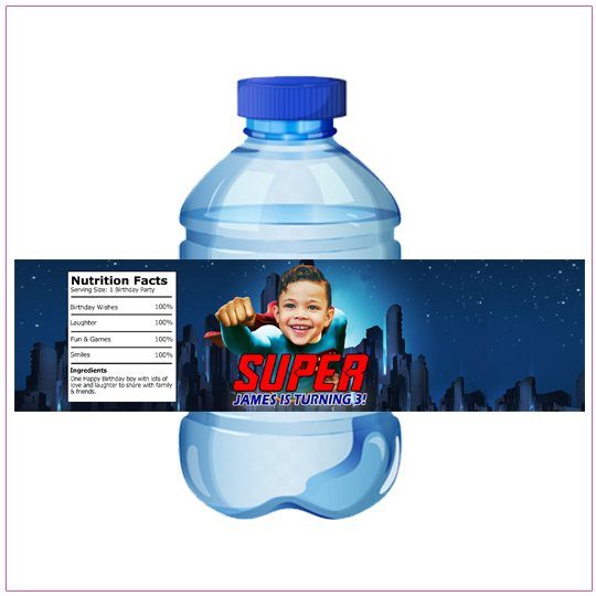 Superman Water Bottle Label