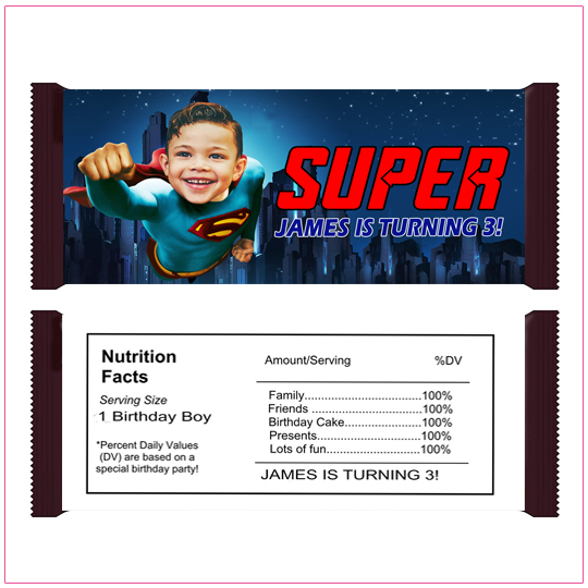 Superman Birthday Hershey Label