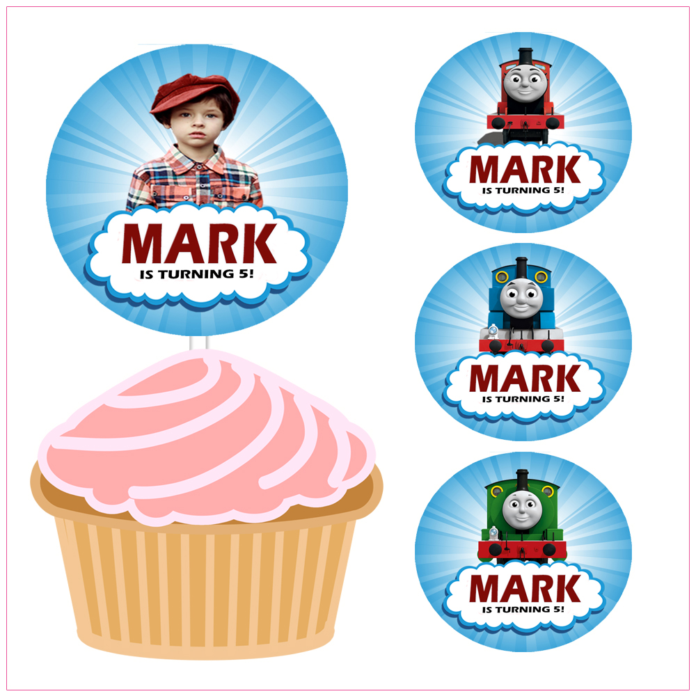 Thomas and Friends Cupcake Toppers Birthday Label