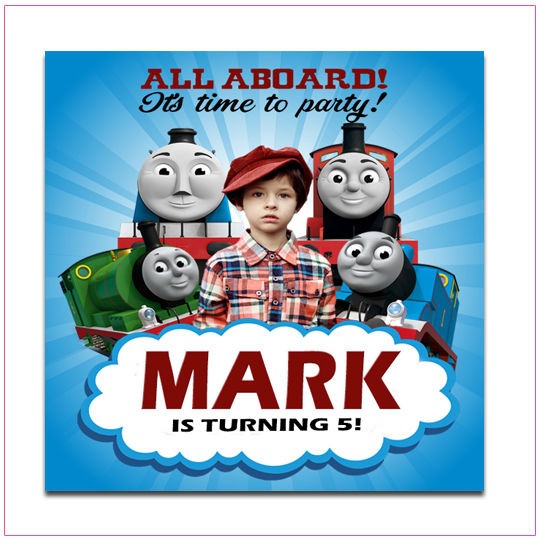 Thomas and Friends Square Favor Tag