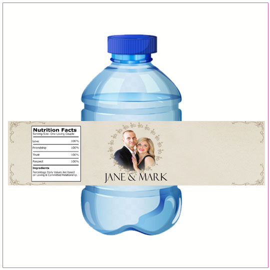 Corner Vector Wedding Water Bottle Label
