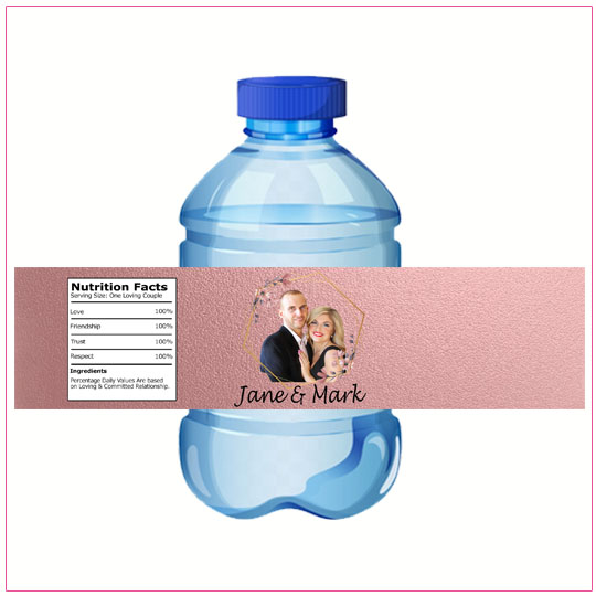 Vector Frame Wedding Water Bottle Label