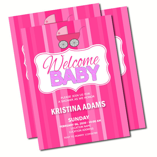 Baby Pink Baby Shower Invitation