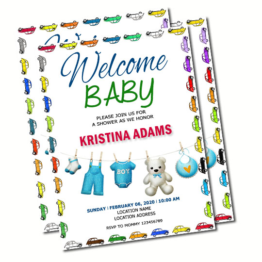 Hanging Clothes 2 Baby Shower Invitation