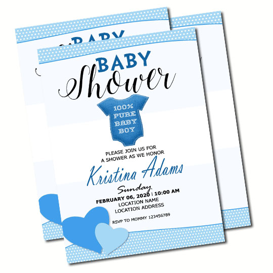 SkyBlue Baby Shower Invitation