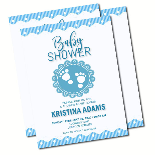 Baby Footprint Baby Shower Invitation
